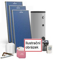 Sestava pro Solrn ohev vody Premium MAXI, 4 kolektory + 400/2 ndr. Monostdotace NZ